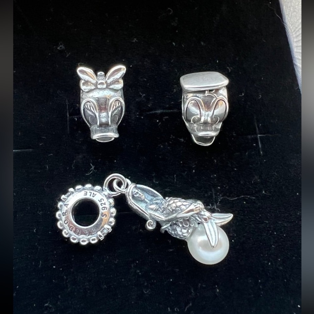 Pure silver 925 stamped Disney charms with mermaid lot of 3 - Picture 10 of 12